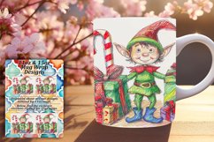 Watercolor Christmas Mug Wrap Sublimation Art Product Image 1