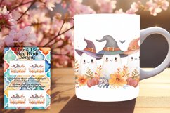 Spooky Ghost Mug Wrap for Halloween Fun 11oz/15oz Product Image 1