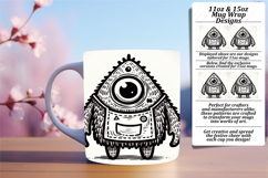 Playful 11oz Png Mug Wrap Template , Monster Product Image 1