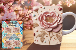 Radiant 11oz Mug Wrap Png Artwork , 3D Flower Product Image 1