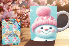 Bright 11oz Mug Wrap Png Artwork , Snowman Product Image 1