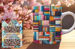 Joyful 15oz Mug Wrap Png Template , Patchwork Product Image 1