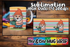 Joyful vibes sublimation mug wrap, Gnomes Product Image 1