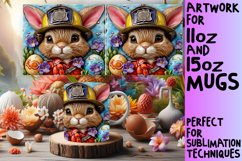 Joyful Spring Bunny Mug Sublimation 15oz Product Image 1