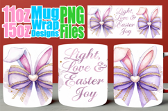 Serene mornings sublimation mug wrap, Easter Bow Product Image 1