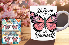 Unique 11oz Mug Wrap Png Artwork , Butterfly Product Image 1