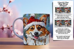 Christmas Mug Wrap Peeking Dog Winter Design Sublimation Product Image 1