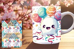 Easter Spectral Charm: Ghost Pattern Mug Wrap Product Image 1