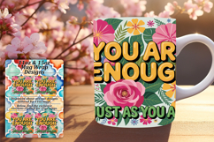 Bold 11oz Mug Wrap Png Design , Flower Quote Product Image 1