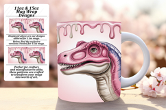 Charming 11oz Mug Wrap Png Artwork , Cute Dino Product Image 1