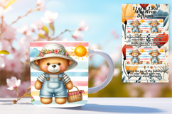Flawless 11oz Mug Wrap Png Artwork , Teddy Bear Product Image 1