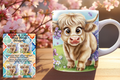 Trendy 11oz Mug Wrap Png Artwork , Cute Cow Product Image 1