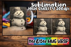 Whimsical Winter Snowman Mug Wrap - Holiday Glow Product Image 1