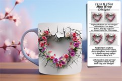 Floral Frenzy: 11oz/15oz Heart Mug Sublimation Product Image 1