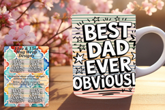 Floral 11oz Mug Wrap Png Template , Father's Day Product Image 1