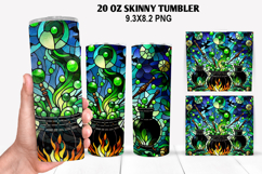 Cauldron Skinny Tumbler 20oz Wrap Design, Halloween Tumbler Product Image 1