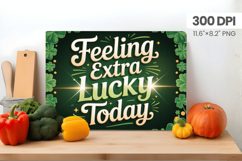 Feeling Extra Lucky Today Cutting Board PNG Sublimation Desi Product Image 1