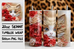 Whimsical 3D Feline Elegance: Glossy Tumbler Charm Product Image 1