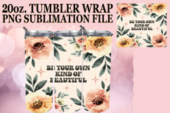 Vibrant Skies 20oz tumbler wrap, Flower Quote Product Image 1
