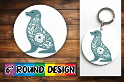 Blissful Round Keychains PNG, Flower Animals Product Image 1