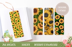 Sunflowers Bookmark Template, Yellow Flowers Bookmarks Product Image 1