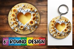 Sweet Circle Car Coaster PNG, 3D Heart Product Image 1