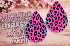 Exotic Leopard Print Gradient Teardrop Earring Wrap PNG Product Image 1