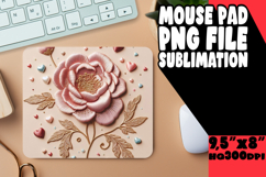 Sweet Mouse Pad Design Sublimation, 3D Flower Product Image 1