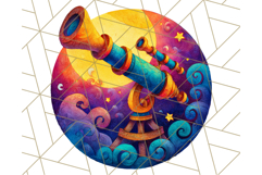 Whimsical Celestial Moon and Stars Clipart Constellation Png Product Image 4