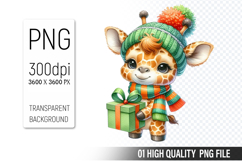 Watercolor Christmas Animals Clipart PNG Bundle, 37Designs Product Image 9