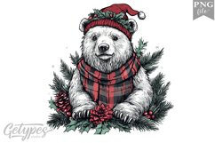 Christmas Bear Clipart Design - High Quality 300 Dpi Product Image 1