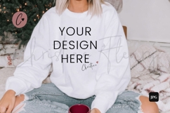White Christmas Sweatshirt Mockup Product Image 1