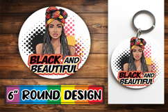 Cozy Keychain Round Design, Black Woman Product Image 1