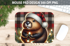 Christmas Beaver Pad Sublimation - Animal PNG Design Product Image 1