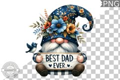 Best Dad Ever Sublimation - Father's Day Gnome Clipart PNG Product Image 1