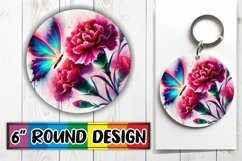 Blissful Keychain Circle PNG Style, Butterfly Product Image 1