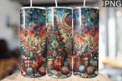Watercolor Christmas Tumbler Wrap - High Quality 300 Dpi Product Image 1