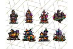 Haunted Houses Clipart PNG, Spooky Halloween Homes Product Image 8