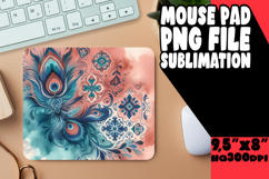 Whimsical Desk Mat Sublimation PNG, Watercolor Patter Product Image 1