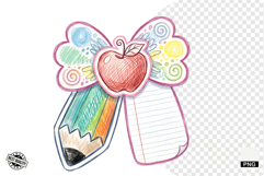 Back to School Pencil Bow PNG Product Image 1