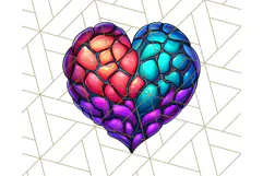 Stained Glass Hearts and Butterflies Clipart PNG Product Image 4