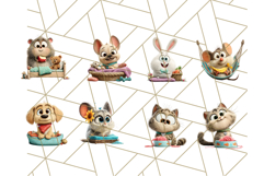 Pet Shop Clipart, Cute Big Eyed Animals, Kawaii Pets PNG Product Image 4