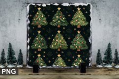 Christmas Tree Square Sublimation Slate Design Product Image 1