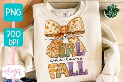 Just a girl who loves Fall PNG, Coquette fall season shirt Product Image 2