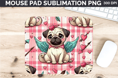 Watercolor Dog Mouse Pad Sublimation - Valentines PNG Design Product Image 1