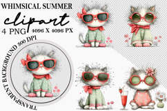 Whimsical Summer Watercolor Clipart PNG Product Image 1