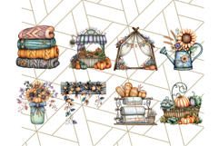 Fall Market Stall Clipart PNG, Rustic Autumn Clip Art Product Image 4