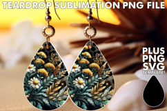 Elegant Teardrop Earrings Designs PNG, Leopard Prints Product Image 1
