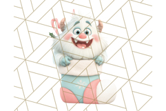 Kawaii Christmas Yeti PNG Clipart, Cute Bigfoot Holiday Art Product Image 4
