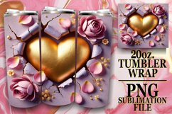BREATHTAKING SUNSETS 20oz TUMBLER WRAP, 3D Heart Product Image 1